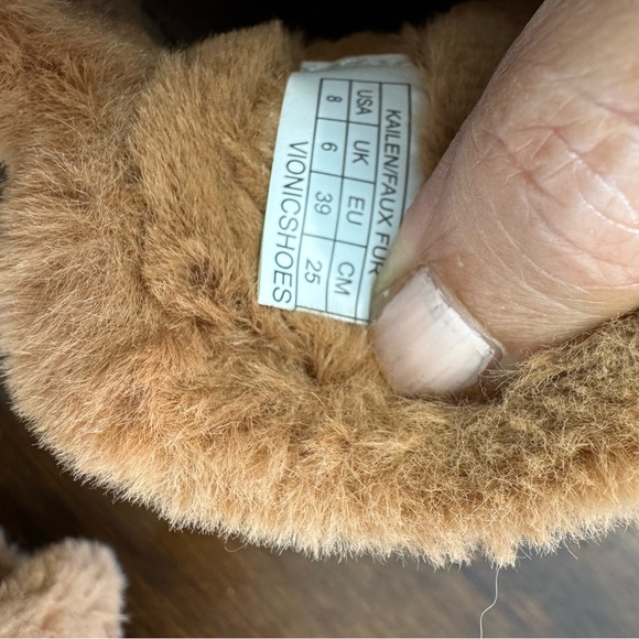 VIONIC Kailen Camel Mule Shearling Suede Shoes Size 8 Fur Lined Warm - Picture 8 of 9